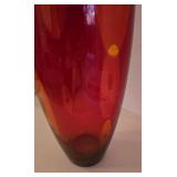 Extra Tall Modern Red Artisan Glass Vase