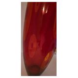 Extra Tall Modern Red Artisan Glass Vase