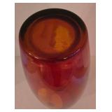 Extra Tall Modern Red Artisan Glass Vase