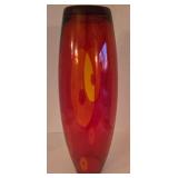 Extra Tall Modern Red Artisan Glass Vase