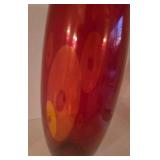 Extra Tall Modern Red Artisan Glass Vase