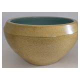 MCM Maize Colored Speckled Ceramic Bowl - Turquoise Interior