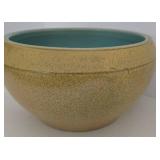 MCM Maize Colored Speckled Ceramic Bowl - Turquoise Interior