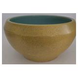 MCM Maize Colored Speckled Ceramic Bowl - Turquoise Interior