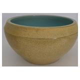 MCM Maize Colored Speckled Ceramic Bowl - Turquoise Interior