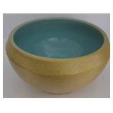 MCM Maize Colored Speckled Ceramic Bowl - Turquoise Interior