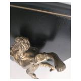 Brass Statue on Black Wood Plaque - Dynamic Leaping Athlete Figure