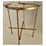 Vintage Hollywood Regency Brass Bamboo-Style Round Plant Stand