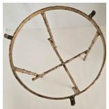 Vintage Hollywood Regency Brass Bamboo-Style Round Plant Stand