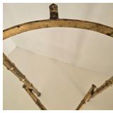 Vintage Hollywood Regency Brass Bamboo-Style Round Plant Stand