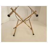Vintage Hollywood Regency Brass Bamboo-Style Round Plant Stand