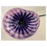 Decorative Purple Glass Flower Bloom & Teal Stem