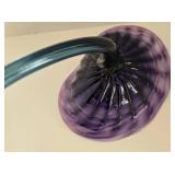 Decorative Purple Glass Flower Bloom & Teal Stem