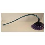 Decorative Purple Glass Flower Bloom & Teal Stem