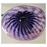 Decorative Purple Glass Flower Bloom & Teal Stem