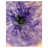 Decorative Purple Glass Flower Bloom & Teal Stem