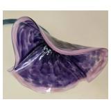 Decorative Purple Glass Flower Bloom & Teal Stem