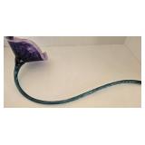 Decorative Purple Glass Flower Bloom & Teal Stem