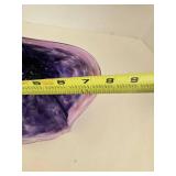 Decorative Purple Glass Flower Bloom & Teal Stem
