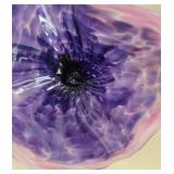 Decorative Purple Glass Flower Bloom & Teal Stem