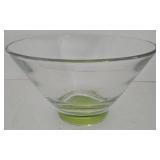 Glass Bowl - Clear Glass with Lime Green Foot Ring
