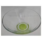 Glass Bowl - Clear Glass with Lime Green Foot Ring