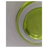 Glass Bowl - Clear Glass with Lime Green Foot Ring