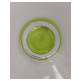 Glass Bowl - Clear Glass with Lime Green Foot Ring