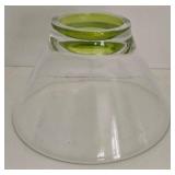 Glass Bowl - Clear Glass with Lime Green Foot Ring