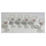 Creazioni Silvestri Murano Glass Rose Goblets & Gold Rim - Set of 6 - Made in Italy