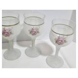 Creazioni Silvestri Murano Glass Rose Goblets & Gold Rim - Set of 6 - Made in Italy
