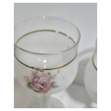 Creazioni Silvestri Murano Glass Rose Goblets & Gold Rim - Set of 6 - Made in Italy