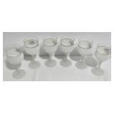 Creazioni Silvestri Murano Glass Rose Goblets & Gold Rim - Set of 6 - Made in Italy