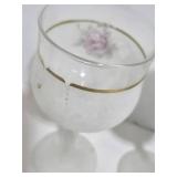 Creazioni Silvestri Murano Glass Rose Goblets & Gold Rim - Set of 6 - Made in Italy