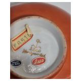 Hand Painted Japanese Imari Bowl - Orange with Central Scene & Floral Motifs