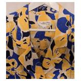 Christian Dior Separates Blouse - Size 14 - Abstract Yellow & Blue Floral Print