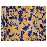 Christian Dior Separates Blouse - Size 14 - Abstract Yellow & Blue Floral Print