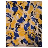 Christian Dior Separates Blouse - Size 14 - Abstract Yellow & Blue Floral Print