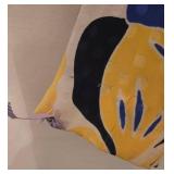 Christian Dior Separates Blouse - Size 14 - Abstract Yellow & Blue Floral Print