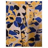 Christian Dior Separates Blouse - Size 14 - Abstract Yellow & Blue Floral Print