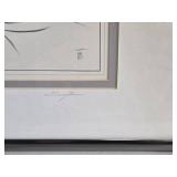 Vintage Katsumi Sugita Abstract Floral Line Art Framed - Signed