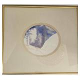Wald Watercolor Art - Snowy Forest Scene 1986
