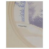Wald Watercolor Art - Snowy Forest Scene 1986