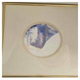 Wald Watercolor Art - Snowy Forest Scene 1986