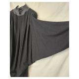 Daymor Couture Vintage 1980s Dress - Leather Collar & Batwing Sleeves, Size 12