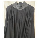 Daymor Couture Vintage 1980s Dress - Leather Collar & Batwing Sleeves, Size 12