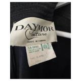 Daymor Couture Vintage 1980s Dress - Leather Collar & Batwing Sleeves, Size 12