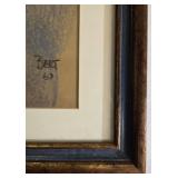 1967 Pastel Baby Portrait in Ornate Wood Frame - Framed and Signed Print