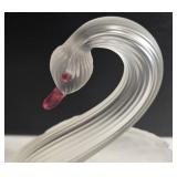 Bohemian Glass Swan - Clear Crystal Figurine