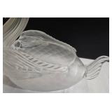 Bohemian Glass Swan - Clear Crystal Figurine